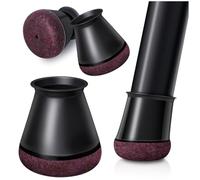 OCONDA 24 Pezzi Gommini per Sedie Rotondi Silicone, Feltrini per Gambe di Mobili, Proteggere il Pavimento dal Rumore Nero (Fit:14-20mm)