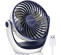 OCOOPA Ventilatore da scrivania USB, ventilatore silenzioso portatile, mini ventilatore potente, 3 velocità piccolo ventilatore tavolo per la camera, ufficio, casa, cucina(rotazione 360°, alimentato