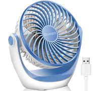 OCOOPA Ventilatore da Tavolo,Mini Ventilatore USB,con Forte Flusso d'aria e Funzionamento Silenzioso, Velocità Regolabile, Testa Girevole a 360 °, per Scrivania, Ufficio, Casa