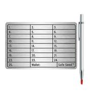 Ocorex - Piastra in acciaio inox Seed Phrase BIP39 - Incisione penna - Compatibile Ledger Nano X/S/S+ Crypto Wallet - Bitcoin, Ethereum, XRP, Altcoin - Sicurezza chiave privata inalterabile