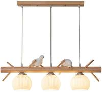 ocpcrn Lampadari, 3 Luce Fattoria Lineare, E27 Milk Glass Illuminazione, Uccelli Dnordic Mid Century Hangingp, con Vetro Satinato per Dinitable Kitchen Island Restaurant/C/a