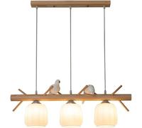 ocpcrn Lampadari, 3 Luce Fattoria Lineare, E27 Milk Glass Illuminazione, Uccelli Dnordic Mid Century Hangingp, con Vetro Satinato per Dinitable Kitchen Island Restaurant/B/a