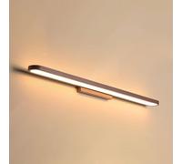 ocpcrn Lampadari, applique da parete a specchio lineare nordico, lampada da parete moderna marrone Dimmimode a 3 colori, parete da bagno di metà secolo, per lampade da bagno da camera da letto