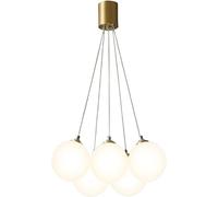 ocpcrn Lampadari, Bubble Mid Century, G9 Cluster Ball Milk Glass Hangingp, Scale Ottone Luce, P per Dinitable Soggiorno Camera da Letto Cucina Isola Fattoria / 5 Luci / a