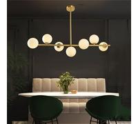 ocpcrn Lampadario moderno a 7 luci con paralume a palloncino, lampada a sospensione E27 in vetro smerigliato, regolabile, per sala da pranzo, soggiorno e cucina.