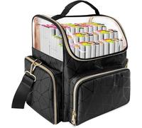 OCPO HOME Custodia per Pennarelli, Grande Capacità Borsa Viaggio Permarcatori per 180 Pennarelli, Impermeabile Borsa per Il Trasporto del Pennarelli Scuola Lezione d'Arte, Schizzi all'Aperto (Nero)