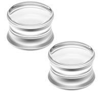 Ocptiy Dilatatori per le orecchie da 6 G - 50 mm, per donne e uomini, a doppia svasatura, dilatatori, dilatatori, piercing, gioielli per il corpo, 1 paio, 00 Gauge = 10mm = 3/8 inch, Acrilico