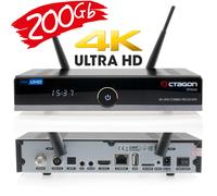 Octagon SF8008 4K UHD E2 Linux Wifi DVB-S2X Dvb-C/T2 Combo Sat Receiver 200 GB