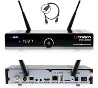 Octagon SF8008 UHD 4K Supreme Combo, ricevitore satellitare e DVB-T2, E2 Linux & Define OS, con funzione di registrazione PVR, M.2 M Key, Gigabit LAN, lettore di schede, SAT to IP, WiFi + cavo HDMI