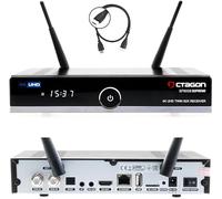 OCTAGON SF8008 UHD 4K Supreme Twin Sat Receiver + 2TB HDD INTERN, 2X DVB-S2X Tuner, E2 Linux & Define OS, con funzione di registrazione, M.2 M Key, Gigabit LAN, lettore di schede, SAT to IP, WiFi WiFi
