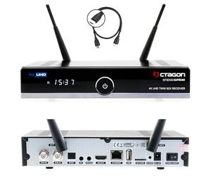 OCTAGON SF8008 UHD 4K Supreme Twin Sat Ricevitore, 2 X DVB-S2X Tuner, E2 Linux & Define OS, con funzione di registrazione, M.2 M Key, Gigabit LAN, Bluetooth, lettore di schede, SAT to IP, Multistream,