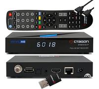 OCTAGON SFX6018 S2+IP H.265 HEVC 1x DVB-S2 HD E2 Ricevitore Linux, ricevitore satellitare, funzione di registrazione, lettore di schede, YouTube, radio, WLAN 300Mbit + cavo EasyMouse HDMI