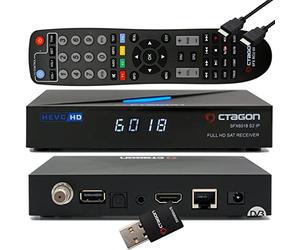 OCTAGON SFX6018 S2+IP H.265 HEVC 1x DVB-S2 HD E2 Ricevitore Linux, ricevitore satellitare, funzione di registrazione, lettore di schede, YouTube, radio, WLAN 300Mbit + cavo EasyMouse HDMI