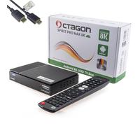 Octagon Spirit Pro Max 8K UHD Android TV 11 Media Streaming Box, 5G WLAN, telecomando BT, ARM Mali G31 MP2 450, ARM Cortex-A55, 4GB RAM, 64GB Flash, USB 3.0, cavo HDMI HTS e-com