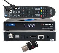 OCTAGON SX88 4K UHD S2+IP H.265 HEVC Smart Set-Top Box - Sat & Sat to IP TV Ricevitore di schede, Media Server, YouTube, Web-Radio, iOS & Android App gratis EasyMouse cavo HDMI + 300 Mbit/s Wi-Fi