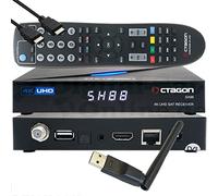 OCTAGON SX88 4K UHD S2+IP H.265 HEVC Smart Set-Top Box - Sat & Sat to IP TV Ricevitore, lettore di schede, Media Server, YouTube, Web Radio iOS & Android App, cavo HDMI EasyMouse + Wi-Fi 150 Mbit/s