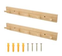 OctBird 2Pz Gancio da Parete 5 Ganci Rotondi, Ganci Appendiabiti in Legno, Gancio Appendiabiti da Parete Rotondo Ganci da Parete in Legno, Gancio da Parete per Asciugamani Cravatte Cappelli Chiavi