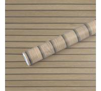 OctBird Carta da Parati in PVC Effetto Legno 40CM x 5M, Moderna Striscia Grana Pellicola Adesiva 3D per Mobili, Cucina, Letto