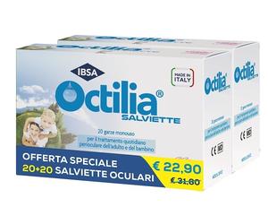 OCTILIA Salvietta pulizia Perioculare 2 confezioni da 20 pezzi