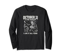 October 31 Is For Tourist I Live It All Year Halloween Fan Maglia a Manica