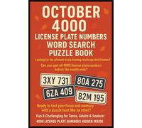 October 4000 License Plate Number Word Search Puzzle For Teens, Adults & Seniors: Brain Games License Plate Formats From Car, Automobile, Truck, ... | Gift For Birthday, Holiday, Christmas