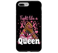 October Black Woman Fight Like A Queen Breast Cancer Custodia per iPhone 7 Plus/8 Plus