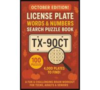 October Edition License Plate Word & Number Search Puzzle Book For Teens, Adults & Seniors: Easy To Read Brain Games Large Print | 4000 Plate Formats ... For Christmas, Holiday, Vacation & Birthday