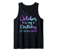 October is My Birthday Intero Mese Uomini Donne Bambini Tie Dye Canotta