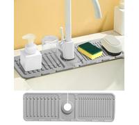 Octonyluck Paraspruzzi per lavello da Cucina, pendenza 5° Tappetino di Scarico in Silicone, Tappetino per Rubinetto, Paraspruzzi Drenaggio Automatico per Lavello di Rubinetto di Cucina e Bagno