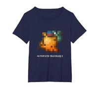 OCTOPATH Traveler 0 - Octopuff Pixel Maglietta, Donna Plus-Size, Navy, 6X