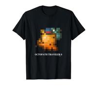 OCTOPATH Traveler 0 - Octopuff Pixel Maglietta, Uomo, Nero, 3XL