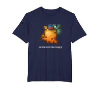 OCTOPATH Traveler 0 - Octopuff Pixel Maglietta, Uomo Taglie Grandi, Navy, 3X Tall