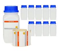 Octopus 10 bottiglie a collo largo da 500 ml con tappo a vite, bottiglie di calorie chimiche, bottiglie da laboratorio con coperchio come contenitore per laboratorio, cucina o hobby