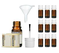 Octopus 10 x 5 ml flaconi con Spazzola montata, flacone in Vetro Marrone con Tappo a Spazzola, flacone per Smalto, ad Esempio per lacche, Vernici, Adesivi, Oli, ECC.