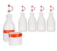 Octopus 5 bottiglie da 100 ml per spremere, bottiglie spray in LDPE con tappo a goccia, bottiglie per guarnire, bottiglia decorativa per cucina, hobby o laboratorio