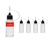 Octopus 5 bottiglie di plastica da 10 ml, bottigliette con ago contagocce per E-liquid, E-shisha, E-sigarette, oli, tinte e colle, bottiglie vuote in LDPE per vaporizzatore/clearomizer