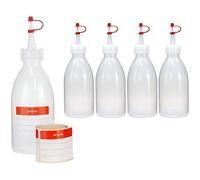 Octopus 5x 250 ml LDPE bottiglia di plastica squeeze bottle laboratory bottle garnish bottiglia di plastica spray bottle con punta di dosaggio o tappo a goccia per la cucina, il laboratorio o l'hobby