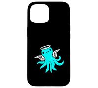 Octopus Angel Heaven Holy Halo Sweet Happy Carino cartone animato divertente Custodia per iPhone 15