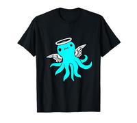 Octopus Angel Heaven Holy Halo Sweet Happy Carino cartone animato divertente Maglietta