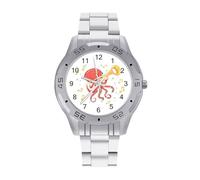 Octopus che gioca trombone da uomo orologio da polso moda in acciaio inox orologi personalizzati per le donne