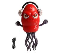 Octopus Crawling Toy - 1,18 pollici di calamari da ballo ricaricabili per il bambino, un divertente regalo di Natale con evitamento degli ostacoli intelligente, musica e funzione leggera per il gioco