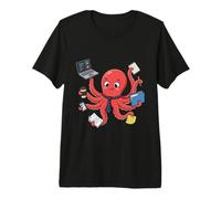 Octopus Customer Supoort Working Ufficio di Lavoro Maglietta Premium