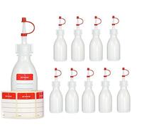 Octopus Flaconi contagocce in plastica, 10 x 50 ml Flaconi in plastica LDPE con tappo a pistola, flaconi da laboratorio con tappo contagocce, flaconi spray