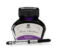 Octopus Fluids - Inchiostro da scrittura con converter, flacone d’inchiostro in vetro per penna stilografica, inchiostro per penne a immersione per calligrafia, colore viola (Aubergine), 30 ml