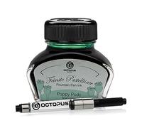 Octopus Fluids - Inchiostro per penna stilografica, colori pastello, con converter, inchiostro da scrittura con calamaio, inchiostro per calligrafia, colore verde pastello (Poppy Pods), 30 ml