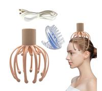 Octopus Head Massager, Rechargeable Scalp Massager Claws, 7.48x6.3x6.3 inches Lightweight Electric Body Relaxation Tool for Home, Traveling, Hotel, and Dorm Use