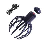 Octopus Head Massager Scalp, Rechargeable Electric Scraper with 12 Flexible Fingers, Cordless Portable Scratcher for Stress, Relaxation, Home, Office, Travel, Dorm Use
