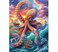 Octopus in Ocean Rompicapo 1000 Pezzi Per Regalo Di Battesimo Cartone Spesso Per Bambini Wild Animals Fantasy Fairy Tale Tema Baby Per Attività Educativa Con Confezione Regalo Da Passatempo 1000 PCS