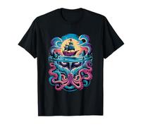 Octopus Kraken Isola dei pirati Fantasy Realm Maglietta