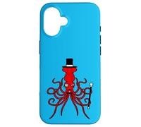 Octopus Kraken Mr. Sir cappello a cilindro monocle occhiali ricchi calamari Custodia per iPhone 16